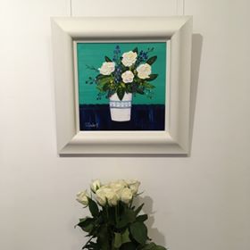 'White Roses with Wildflowers' by artist Sheila Fowler