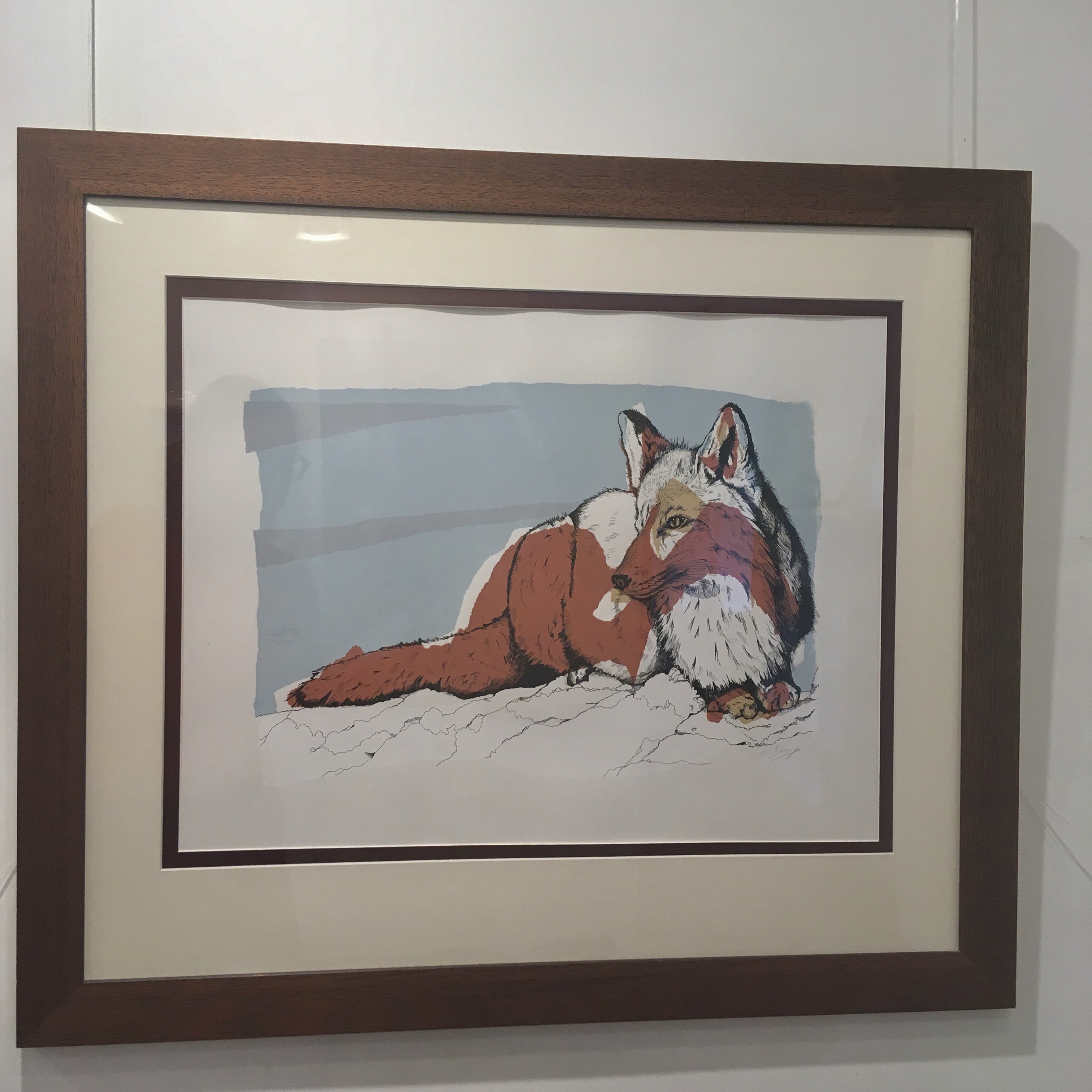 ''Foxy' - Original Screenprint with Pen and Ink' by artist Joanna Mcdonough