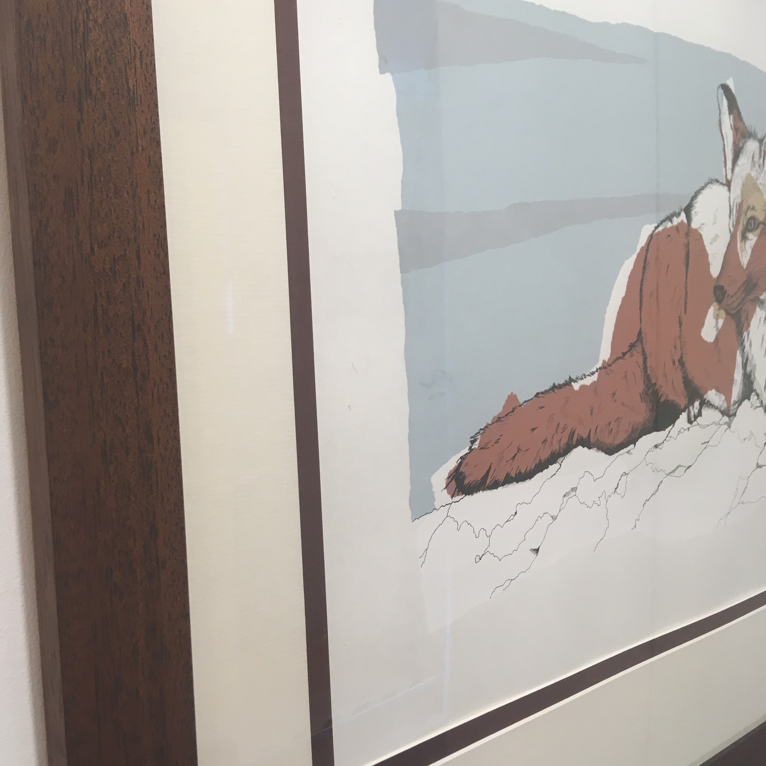 ''Foxy' - Original Screenprint with Pen and Ink' by artist Joanna Mcdonough