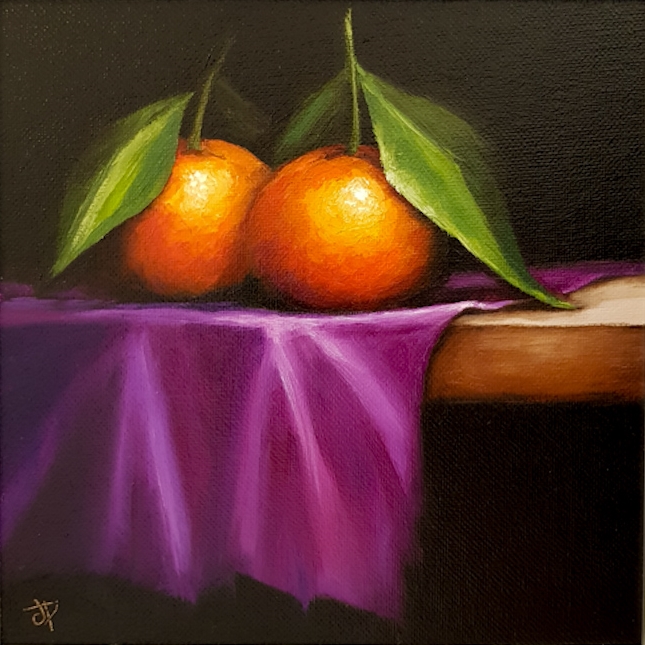 'Clementines on Purple' by artist Jane Palmer