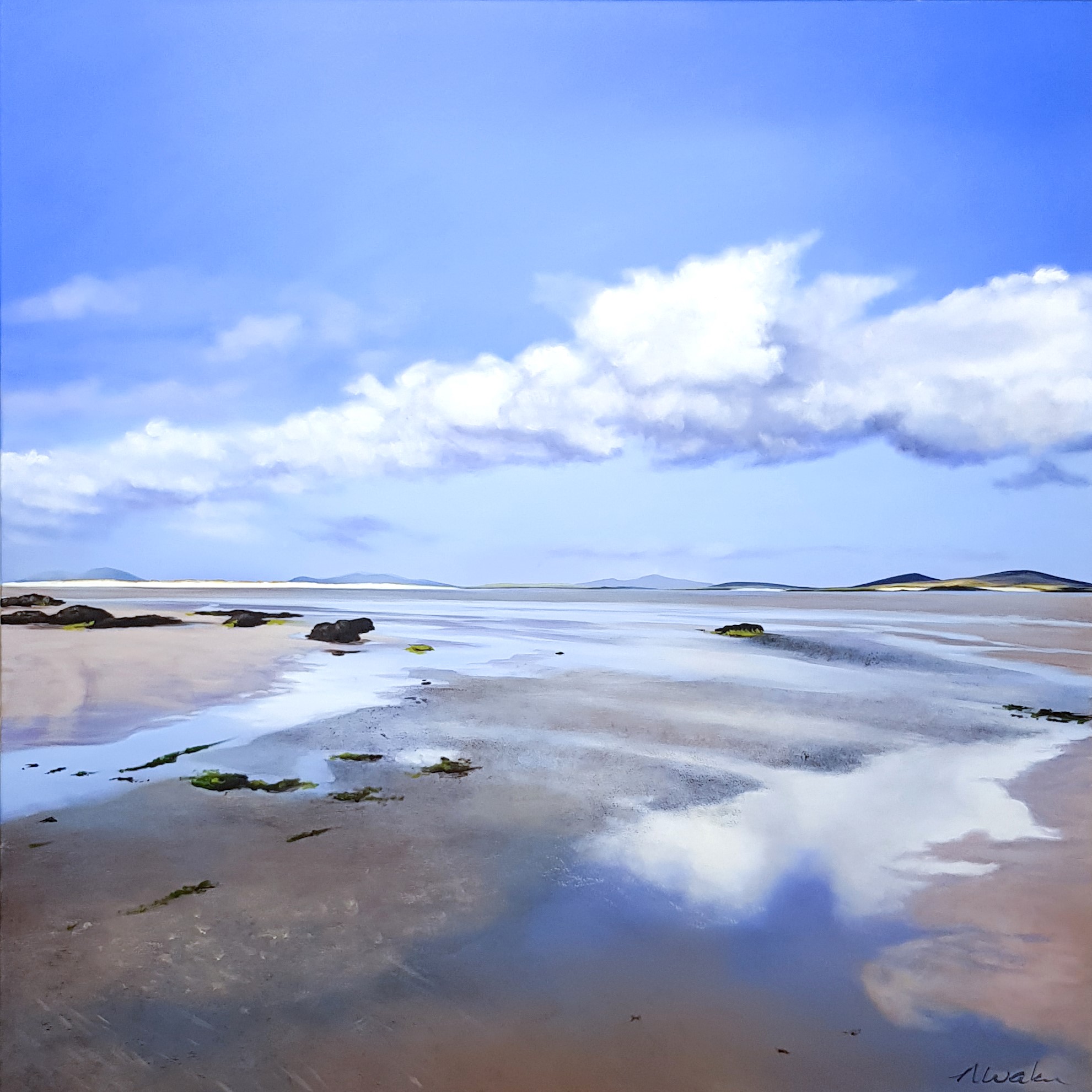 'Walking On Clouds, Grenitote, North Uist ' by artist Nicola Wakeling