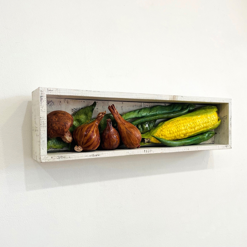 'The Pantry - Sweetcorn and Shallots' by artist Diana Tonnison