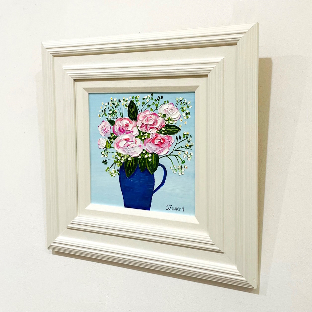 'Roses in Blue Jug' by artist Sheila Fowler
