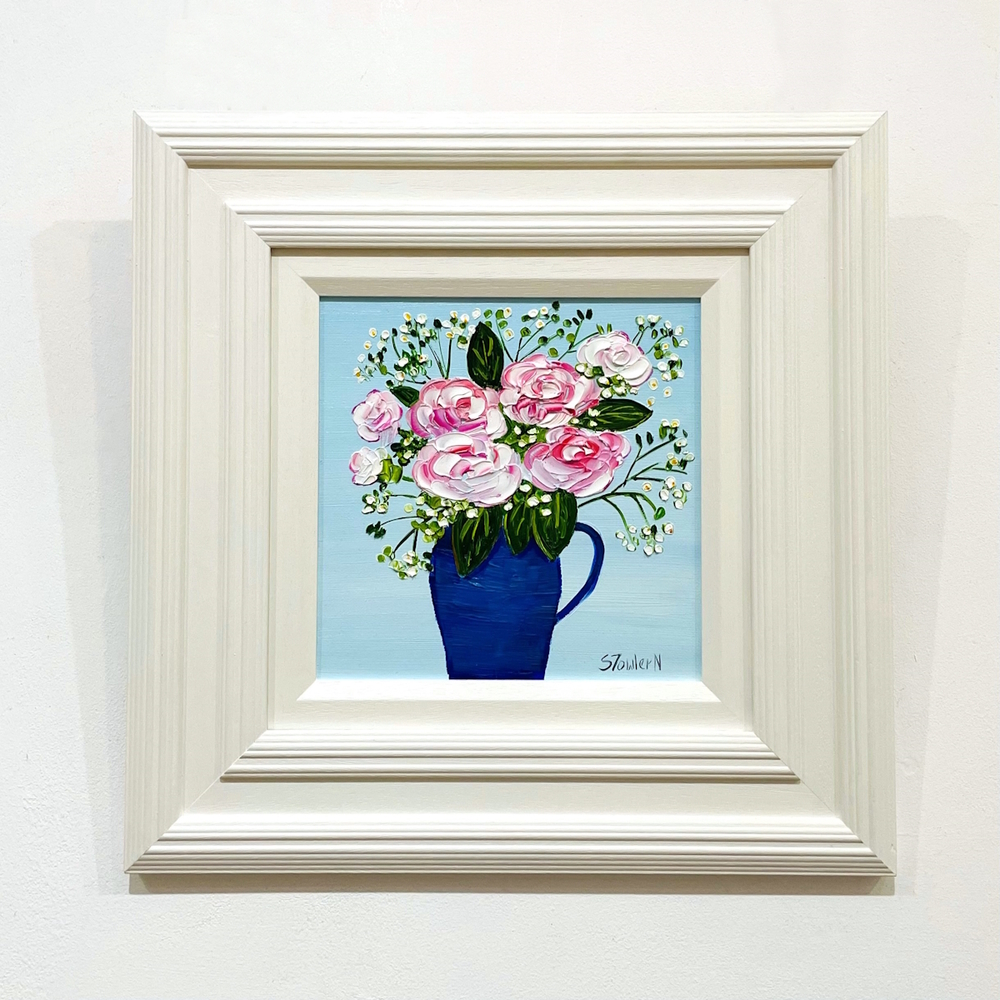 'Roses in Blue Jug' by artist Sheila Fowler