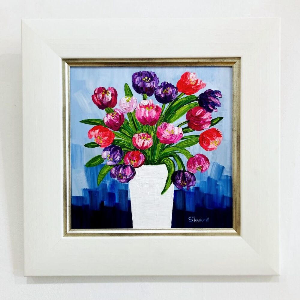 'Tulips in White Vase' by artist Sheila Fowler
