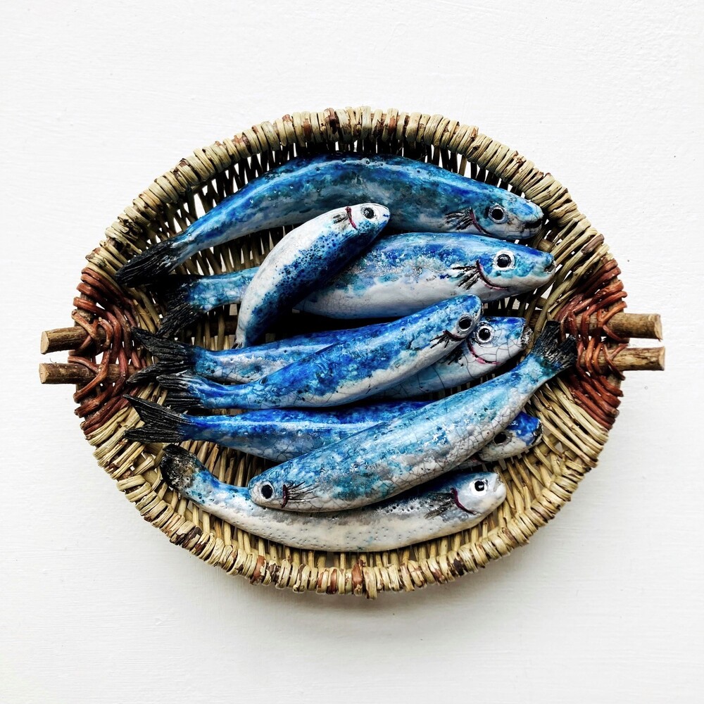 'Sardines in Willow Basket' by artist Diana Tonnison